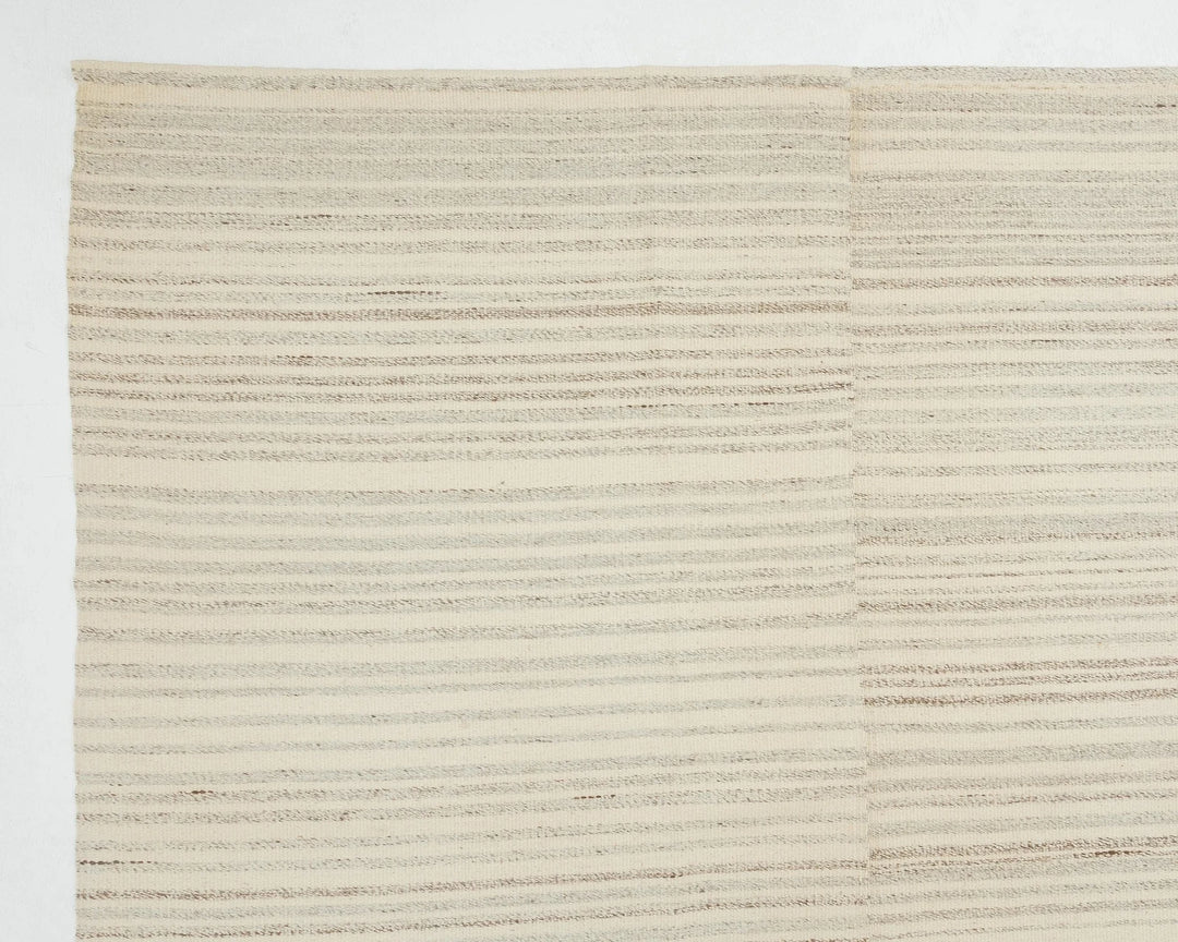 Beige Turkish Kilim Rug 10' x 13' Flat-Weave | No. VR55240