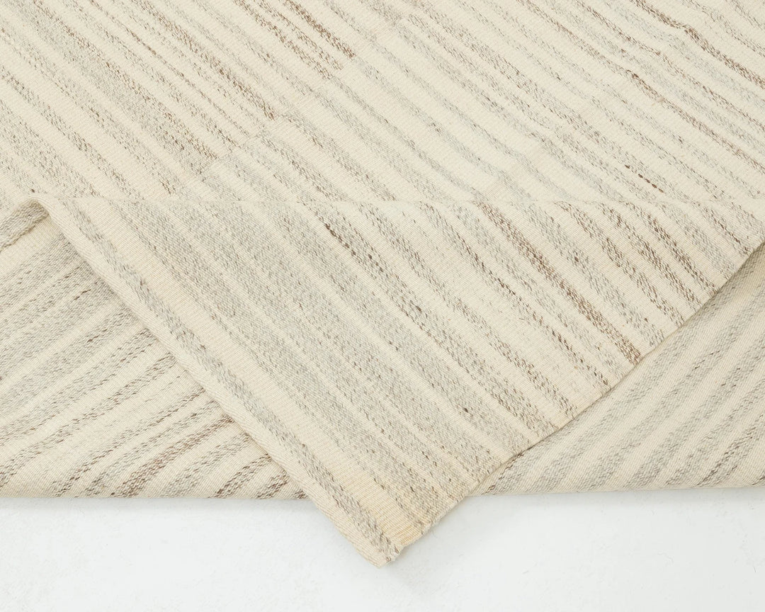 Beige Turkish Kilim Rug 10' x 13' Flat-Weave | No. VR55240