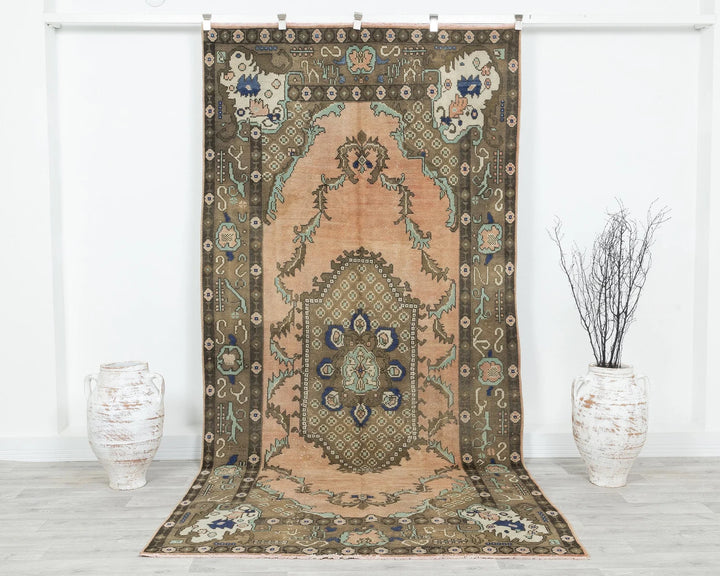 Multicolor Turkish Oushak Rug 10' 2" x 4' 9" Hand-Knotted | No. VR55313