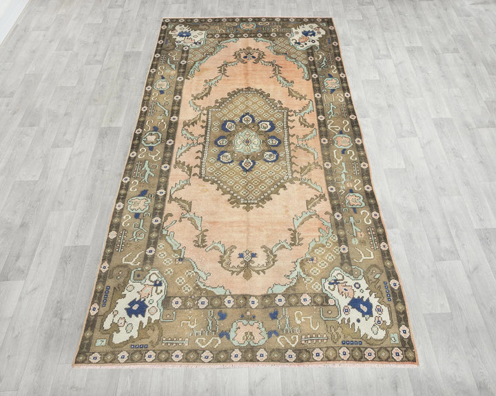 Multicolor Turkish Oushak Rug 10' 2" x 4' 9" Hand-Knotted | No. VR55313