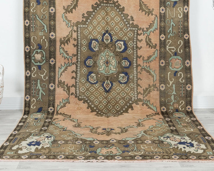 Multicolor Turkish Oushak Rug 10' 2" x 4' 9" Hand-Knotted | No. VR55313