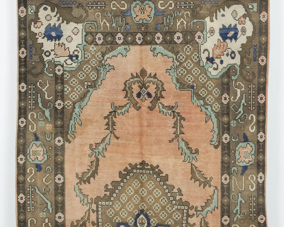 Multicolor Turkish Oushak Rug 10' 2" x 4' 9" Hand-Knotted | No. VR55313