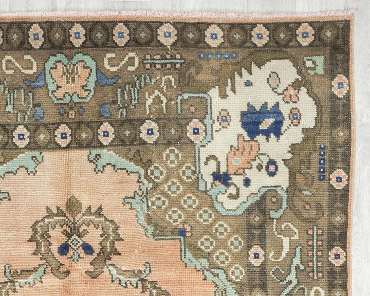 Multicolor Turkish Oushak Rug 10' 2" x 4' 9" Hand-Knotted | No. VR55313
