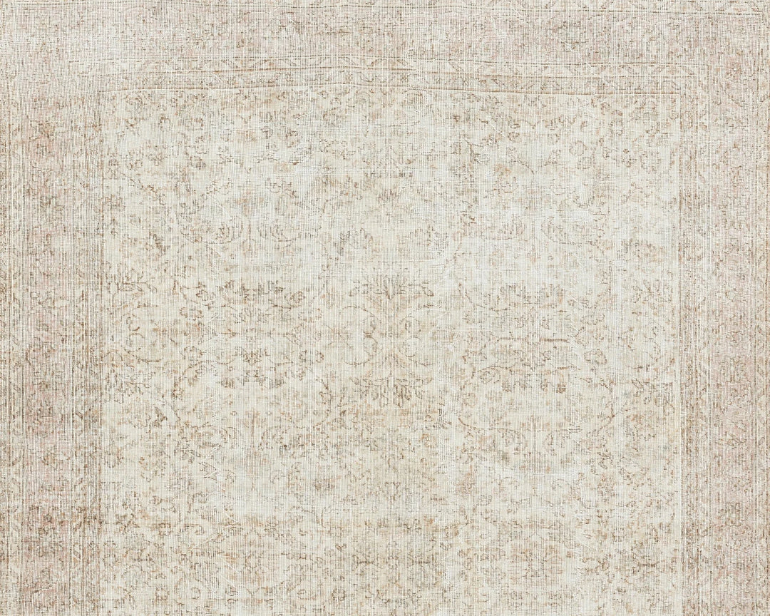 Beige Turkish Oushak Rug 6' 10" x 10' Hand-Knotted | No. VR55394