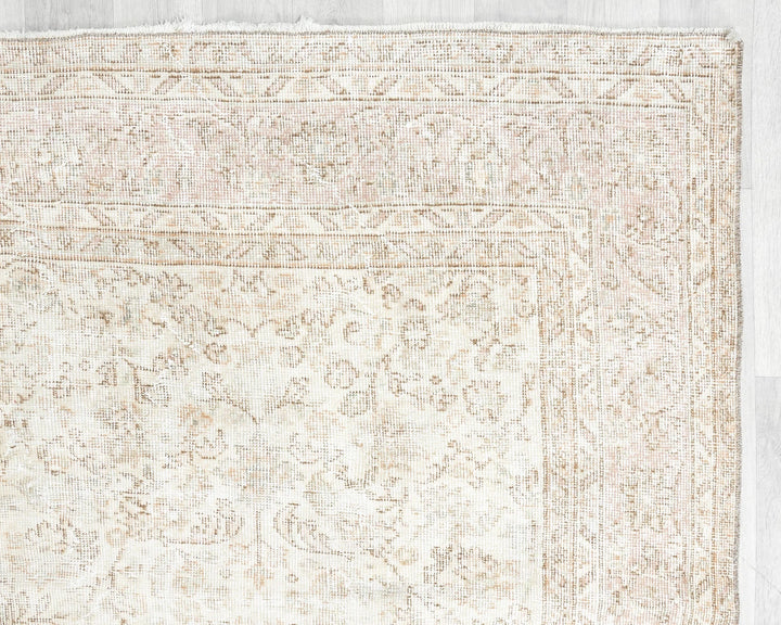 Beige Turkish Oushak Rug 6' 10" x 10' Hand-Knotted | No. VR55394