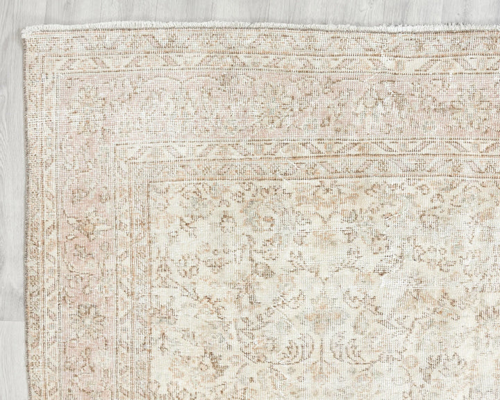 Beige Turkish Oushak Rug 6' 10" x 10' Hand-Knotted | No. VR55394