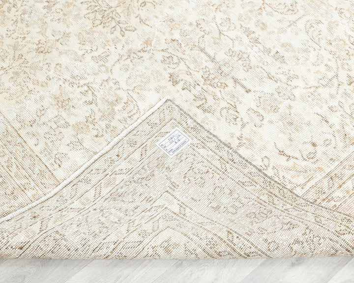 Beige Turkish Oushak Rug 6' 10" x 10' Hand-Knotted | No. VR55394
