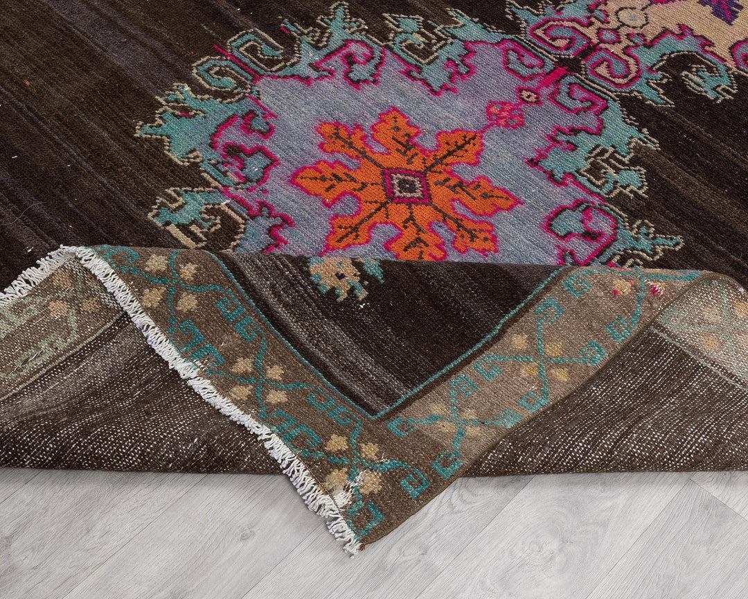 Multicolor Turkish Oushak Rug 4'11" x 10'6" Hand-Knotted | No. VR55413