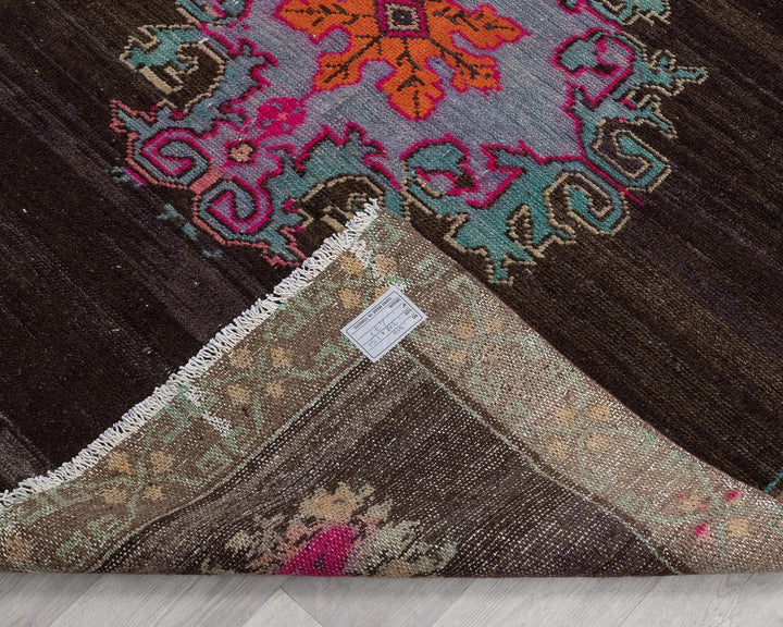 Multicolor Turkish Oushak Rug 4'11" x 10'6" Hand-Knotted | No. VR55413