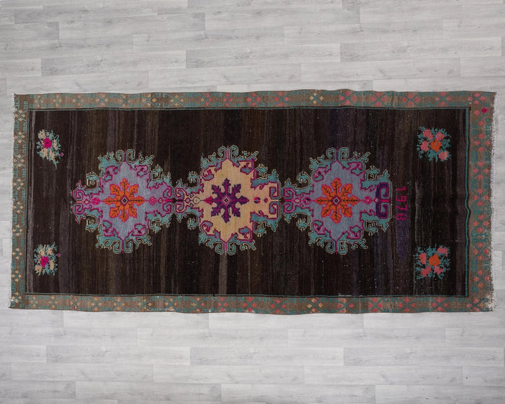 Multicolor Turkish Oushak Rug 4'11" x 10'6" Hand-Knotted | No. VR55413
