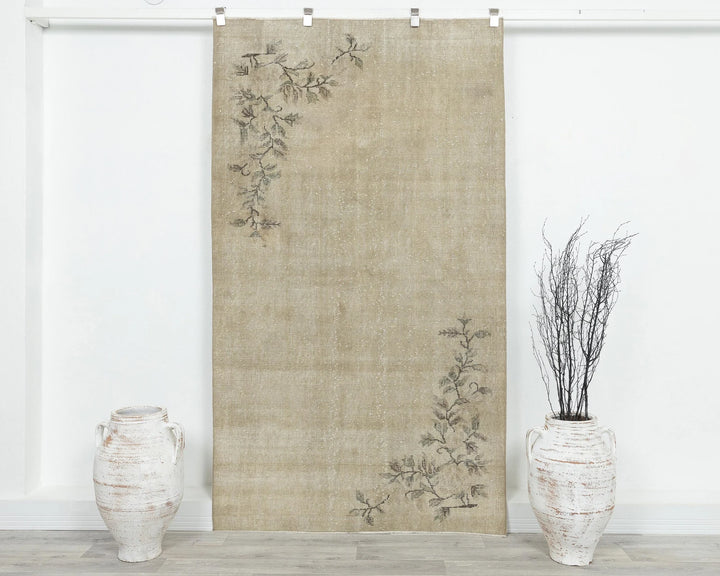 Beige Turkish Oushak Rug 6' 8" x 8' Hand-Knotted | No. VR55455