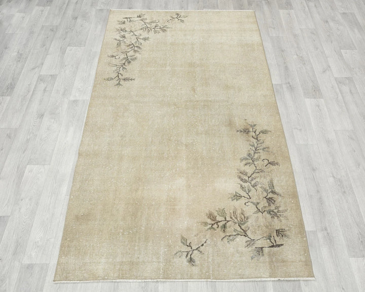 Beige Turkish Oushak Rug 6' 8" x 8' Hand-Knotted | No. VR55455