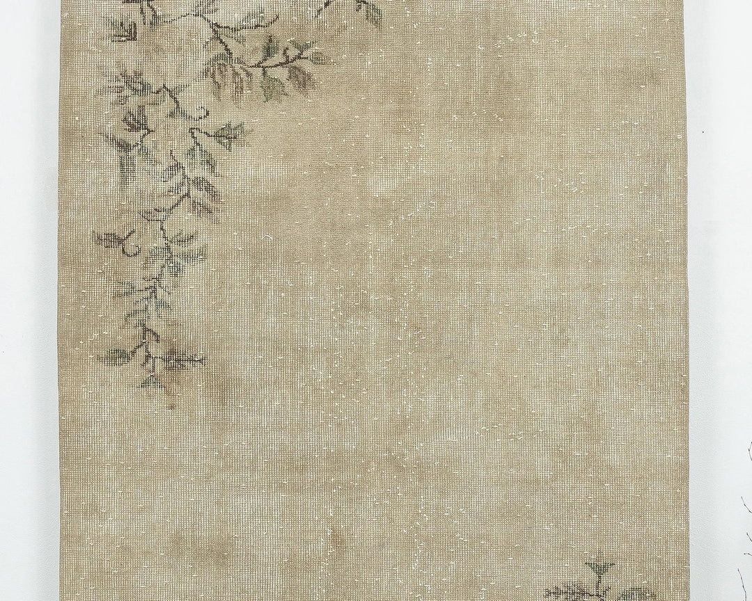 Beige Turkish Oushak Rug 6' 8" x 8' Hand-Knotted | No. VR55455