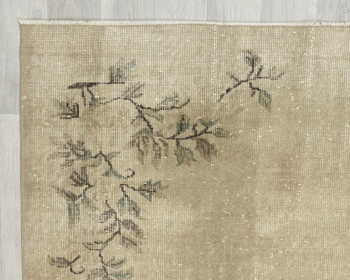 Beige Turkish Oushak Rug 6' 8" x 8' Hand-Knotted | No. VR55455