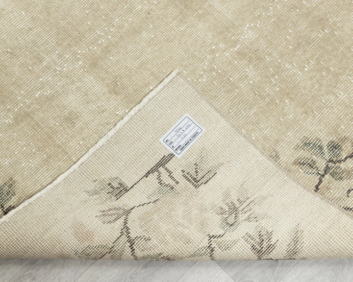 Beige Turkish Oushak Rug 6' 8" x 8' Hand-Knotted | No. VR55455