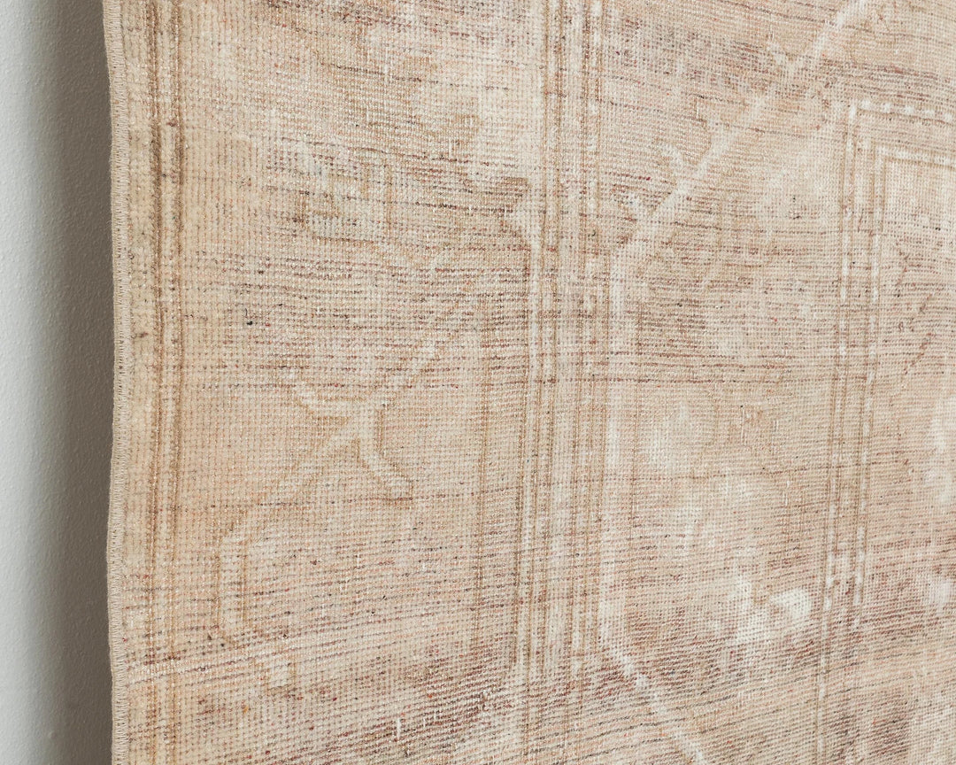 Beige Turkish Oushak Rug 6' 4" x 9' 8" Hand-Knotted close-up