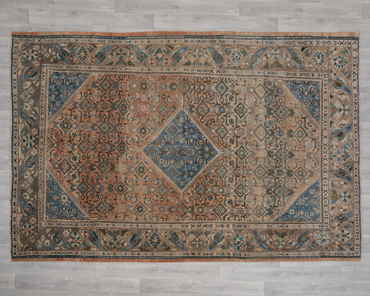 Multicolor Turkish Oushak Rug 6'5" x 9'4" Hand-Knotted | No. VR55476