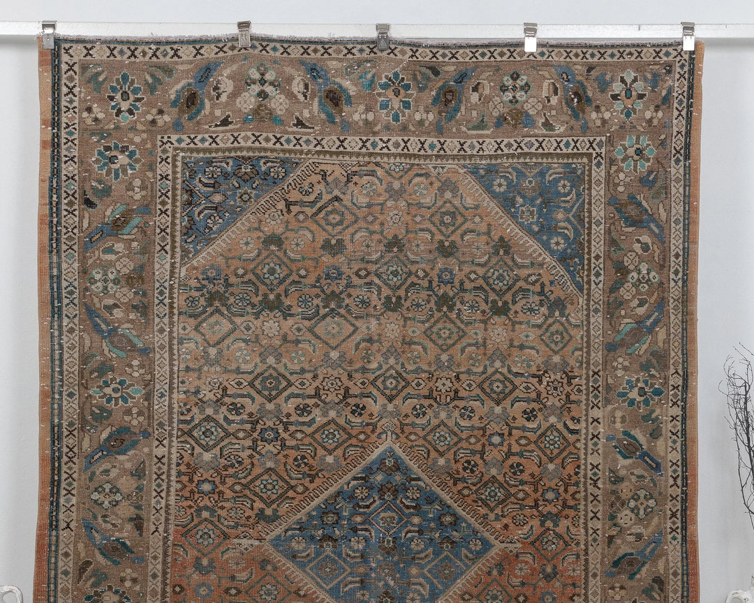 Multicolor Turkish Oushak Rug 6'5" x 9'4" Hand-Knotted | No. VR55476