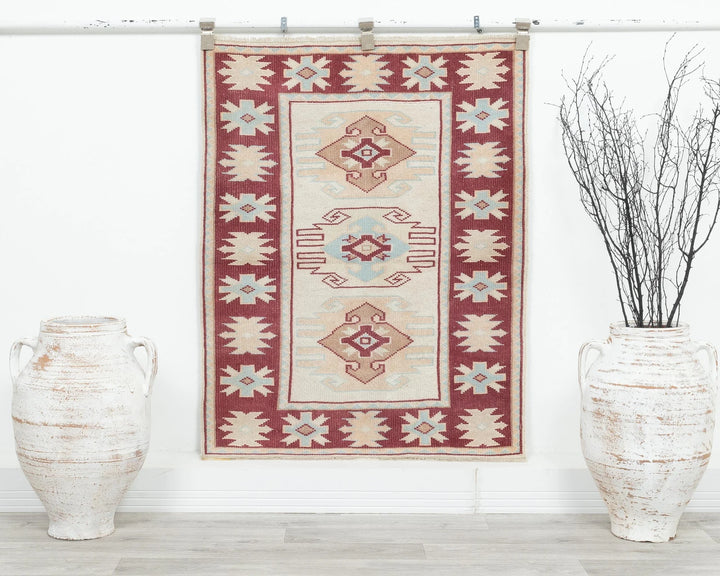 Multicolor Turkish Oushak Rug 2' 10" x 3' 8" Hand-Knotted | No. VR55579