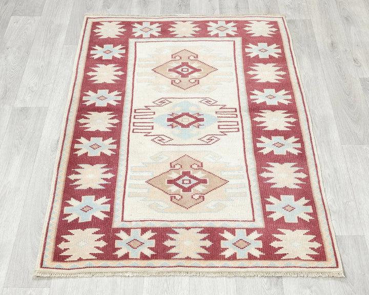 Multicolor Turkish Oushak Rug 2' 10" x 3' 8" Hand-Knotted | No. VR55579