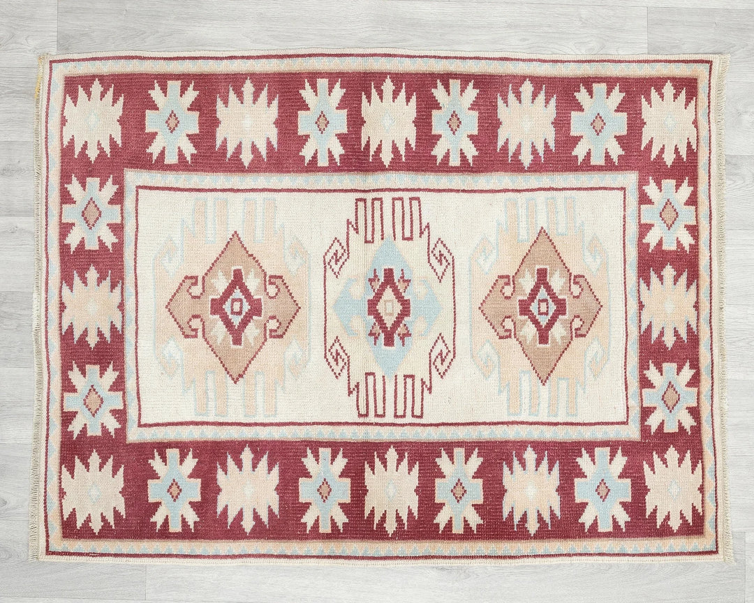 Multicolor Turkish Oushak Rug 2' 10" x 3' 8" Hand-Knotted | No. VR55579