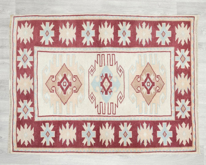 Multicolor Turkish Oushak Rug 2' 10" x 3' 8" Hand-Knotted | No. VR55579