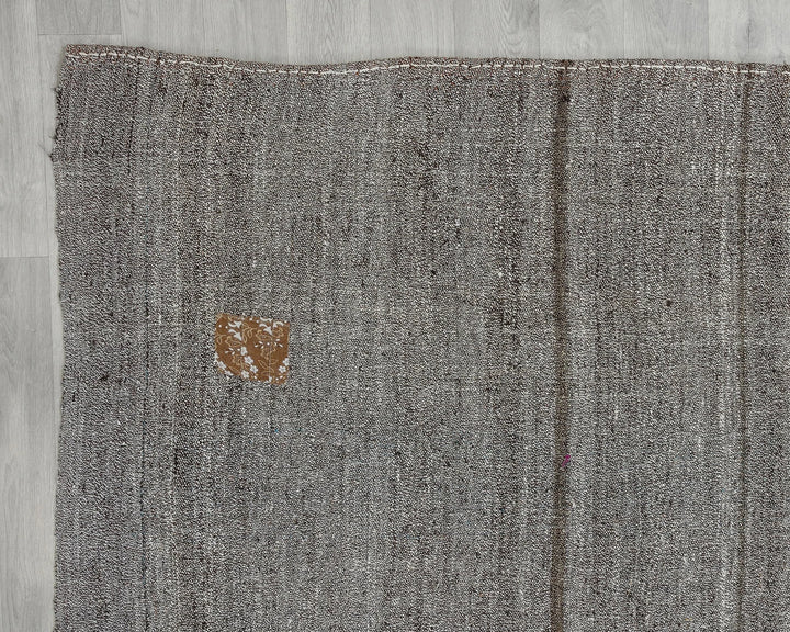 Gray Turkish Kilim Rug 7' 10" x 10' 8" Flat-Weave border