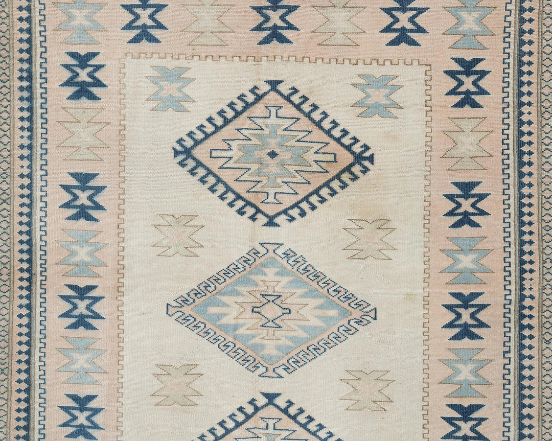Beige Turkish Oushak Rug 5'6" x 7'1" Hand-Knotted | No. VR55622