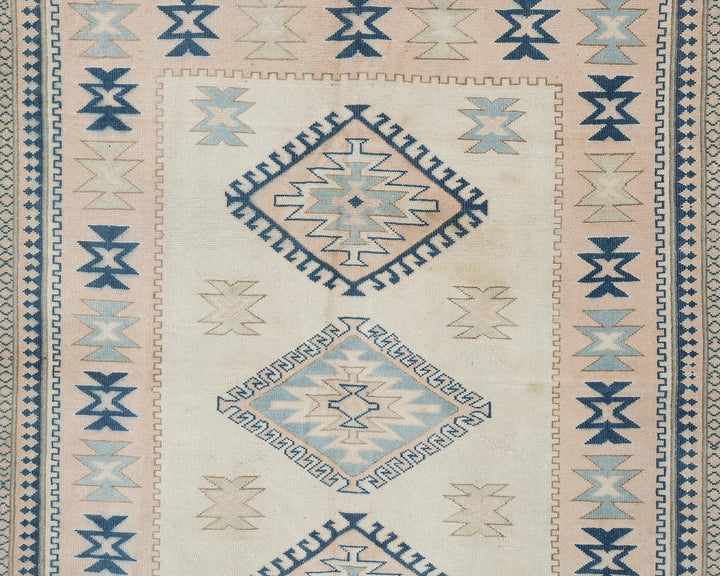 Beige Turkish Oushak Rug 5'6" x 7'1" Hand-Knotted | No. VR55622