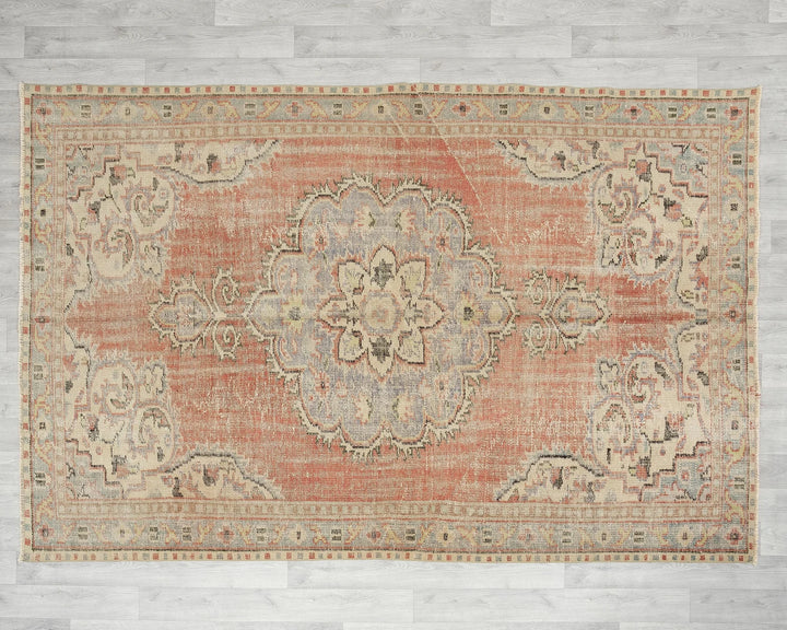 Multicolor Turkish Oushak Rug 5' 11" x 8' 8" Hand-Knotted | No. VR55771