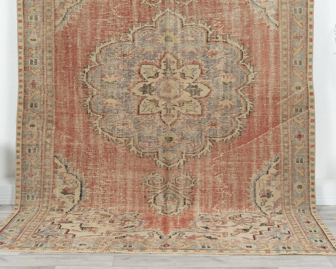 Multicolor Turkish Oushak Rug 5' 11" x 8' 8" Hand-Knotted | No. VR55771