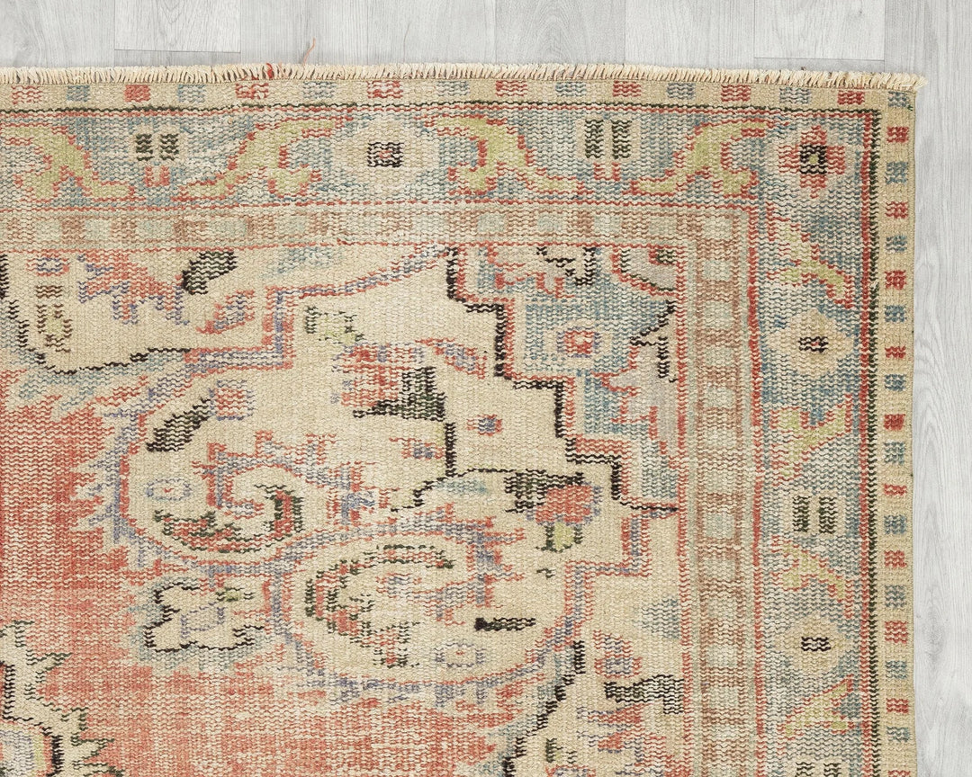 Multicolor Turkish Oushak Rug 5' 11" x 8' 8" Hand-Knotted | No. VR55771