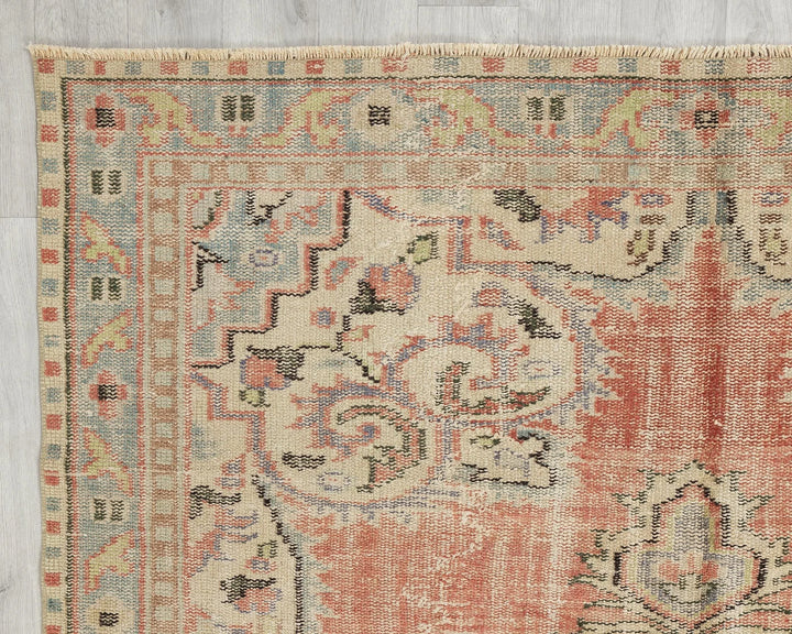Multicolor Turkish Oushak Rug 5' 11" x 8' 8" Hand-Knotted | No. VR55771