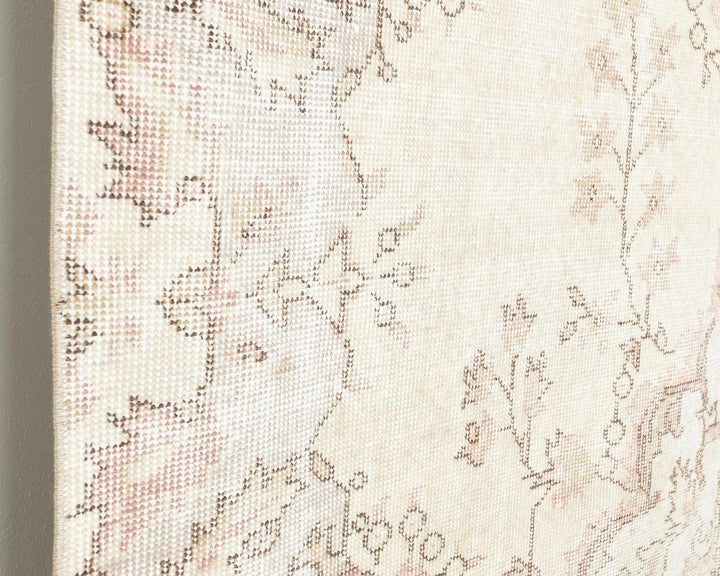 Beige Turkish Oushak Rug 9' 8" x 5' 9" Hand-Knotted | No. VR55801