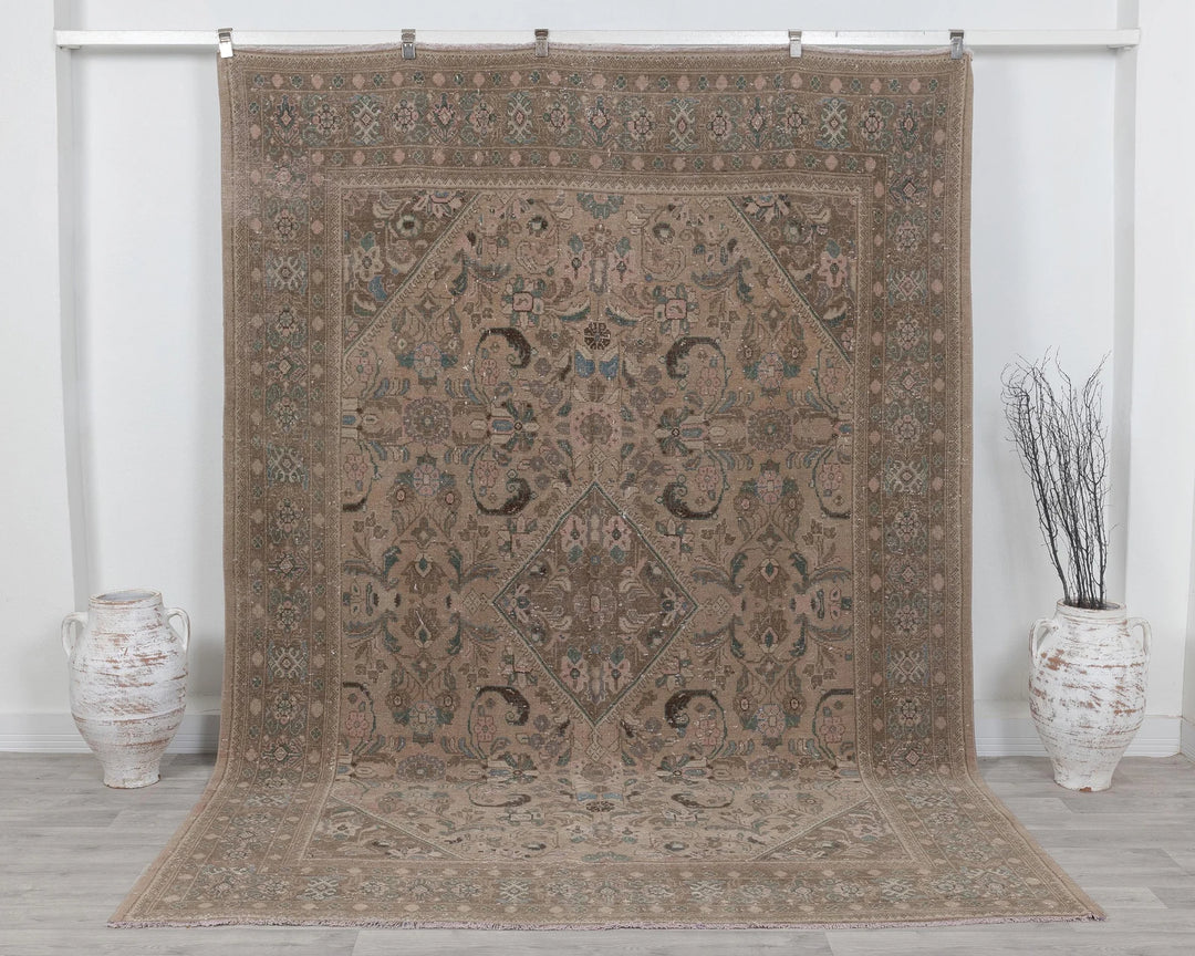 Multicolor Turkish Oushak Rug 7' 1" x 10' 1" Hand-Knotted | No. VR55871