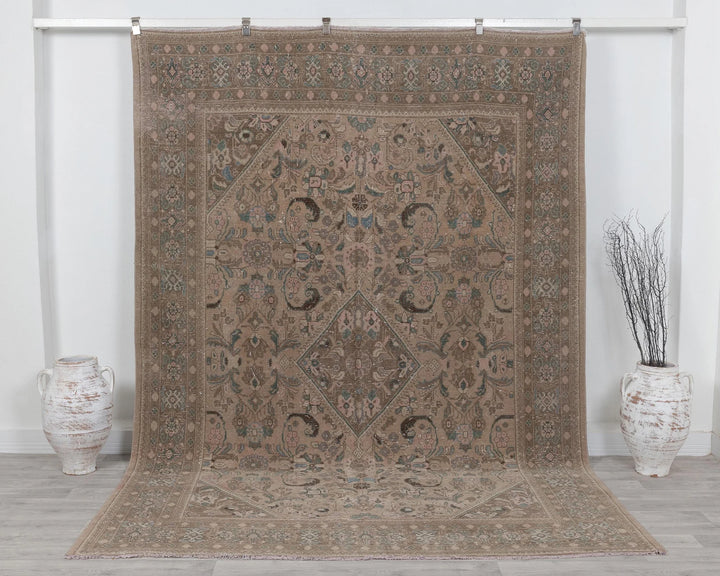 Multicolor Turkish Oushak Rug 7' 1" x 10' 1" Hand-Knotted | No. VR55871