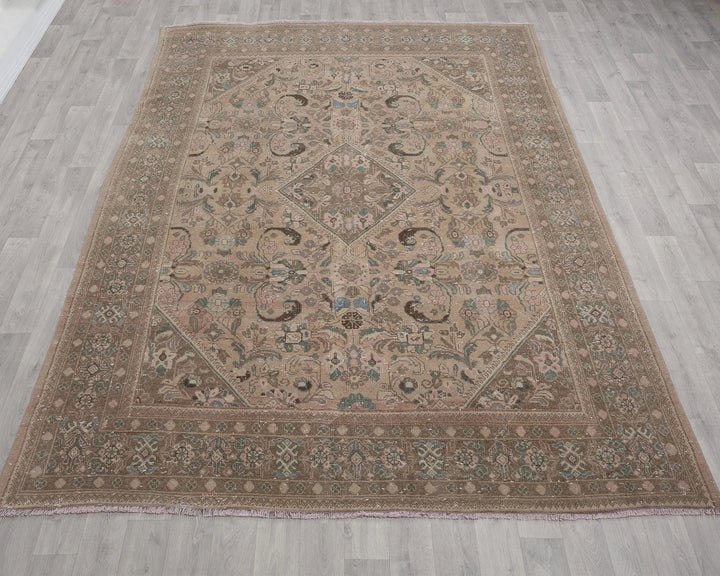 Multicolor Turkish Oushak Rug 7' 1" x 10' 1" Hand-Knotted | No. VR55871