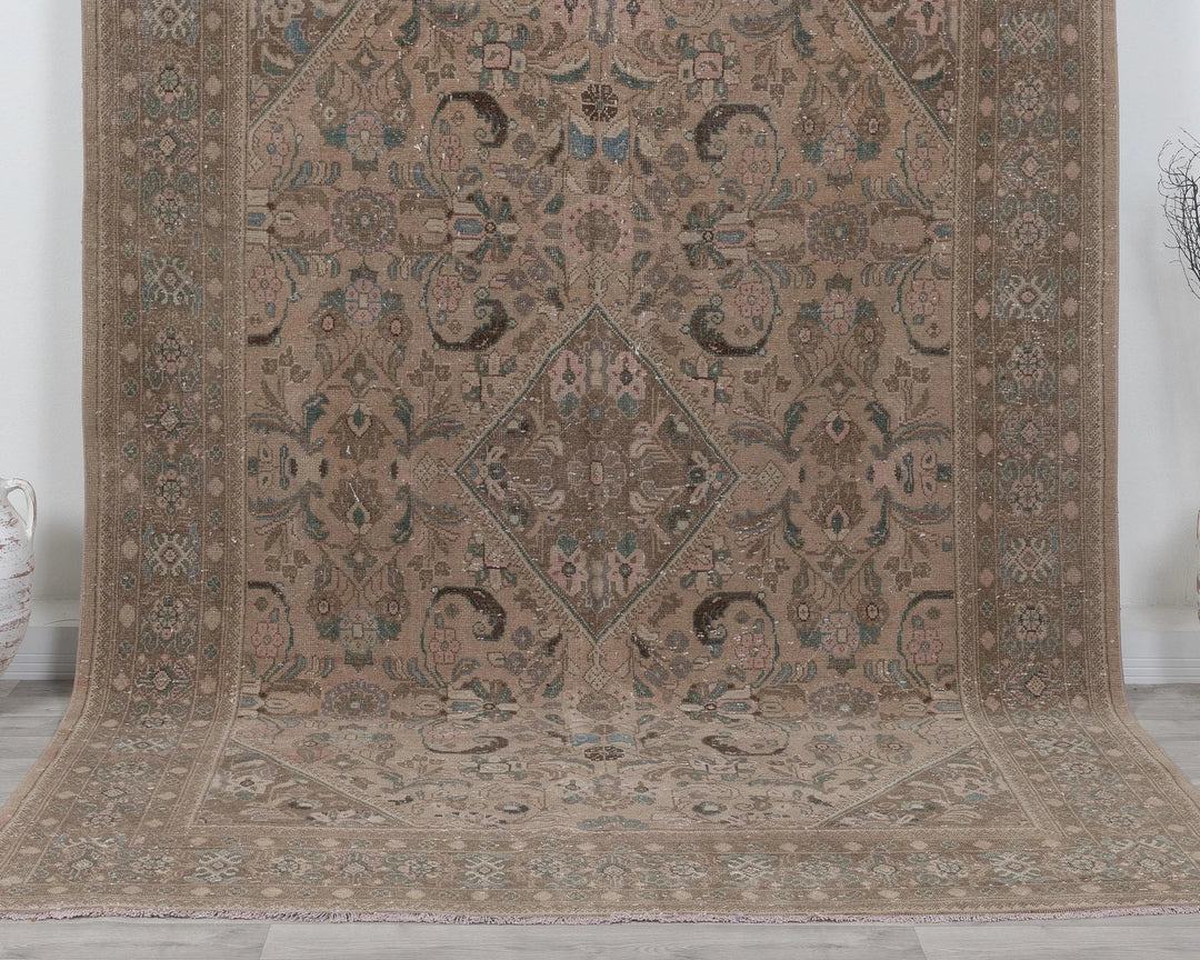 Multicolor Turkish Oushak Rug 7' 1" x 10' 1" Hand-Knotted | No. VR55871