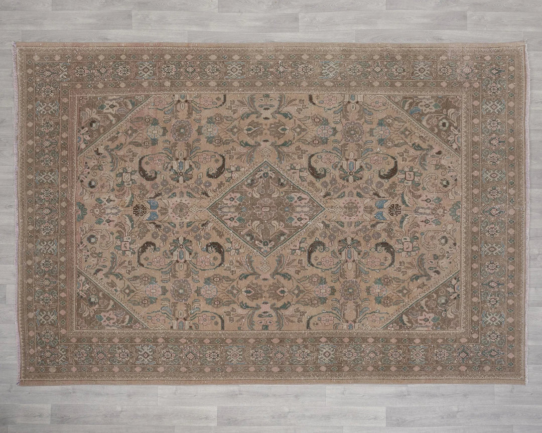 Multicolor Turkish Oushak Rug 7' 1" x 10' 1" Hand-Knotted | No. VR55871