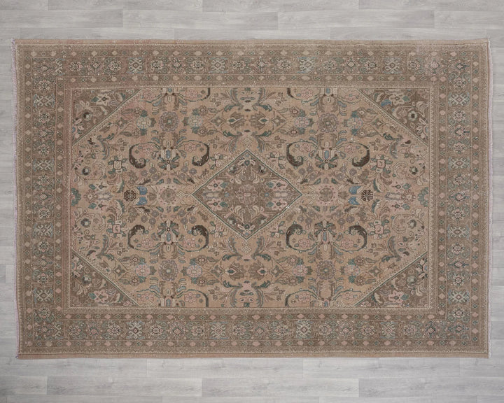Multicolor Turkish Oushak Rug 7' 1" x 10' 1" Hand-Knotted | No. VR55871