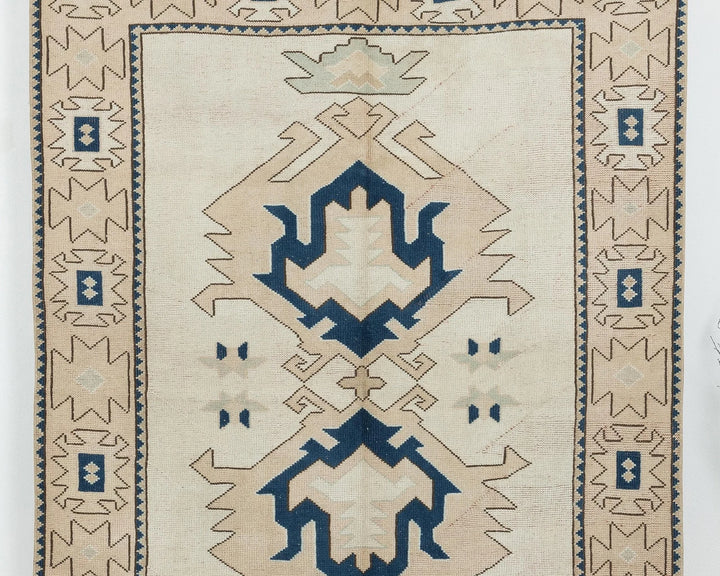 Multicolor Turkish Oushak Rug 5' 1" x 7' 1" Hand-Knotted detail