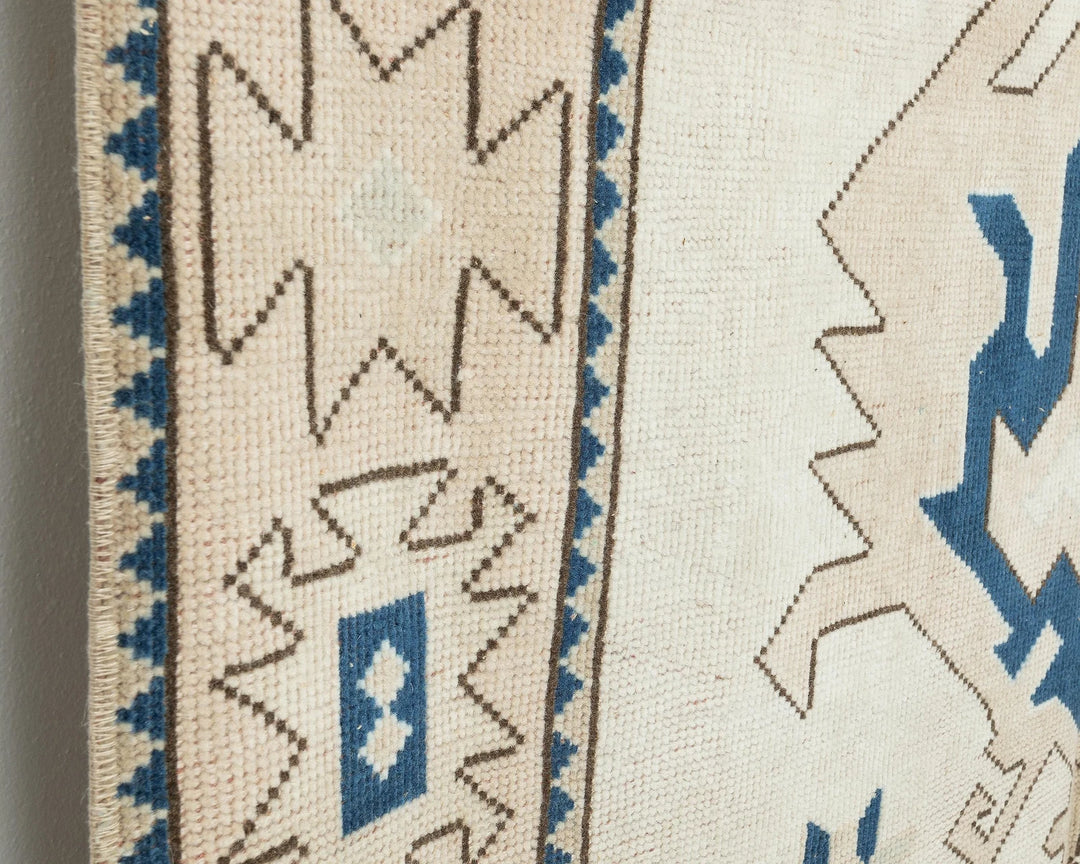 Multicolor Turkish Oushak Rug 5' 1" x 7' 1" Hand-Knotted close-up