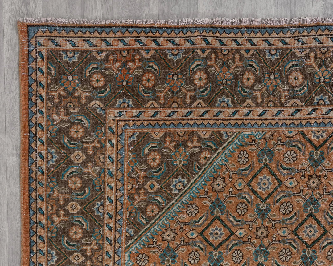 Multicolor Turkish Oushak Rug 6'9" x 9'6" Hand-Knotted | No. VR55904