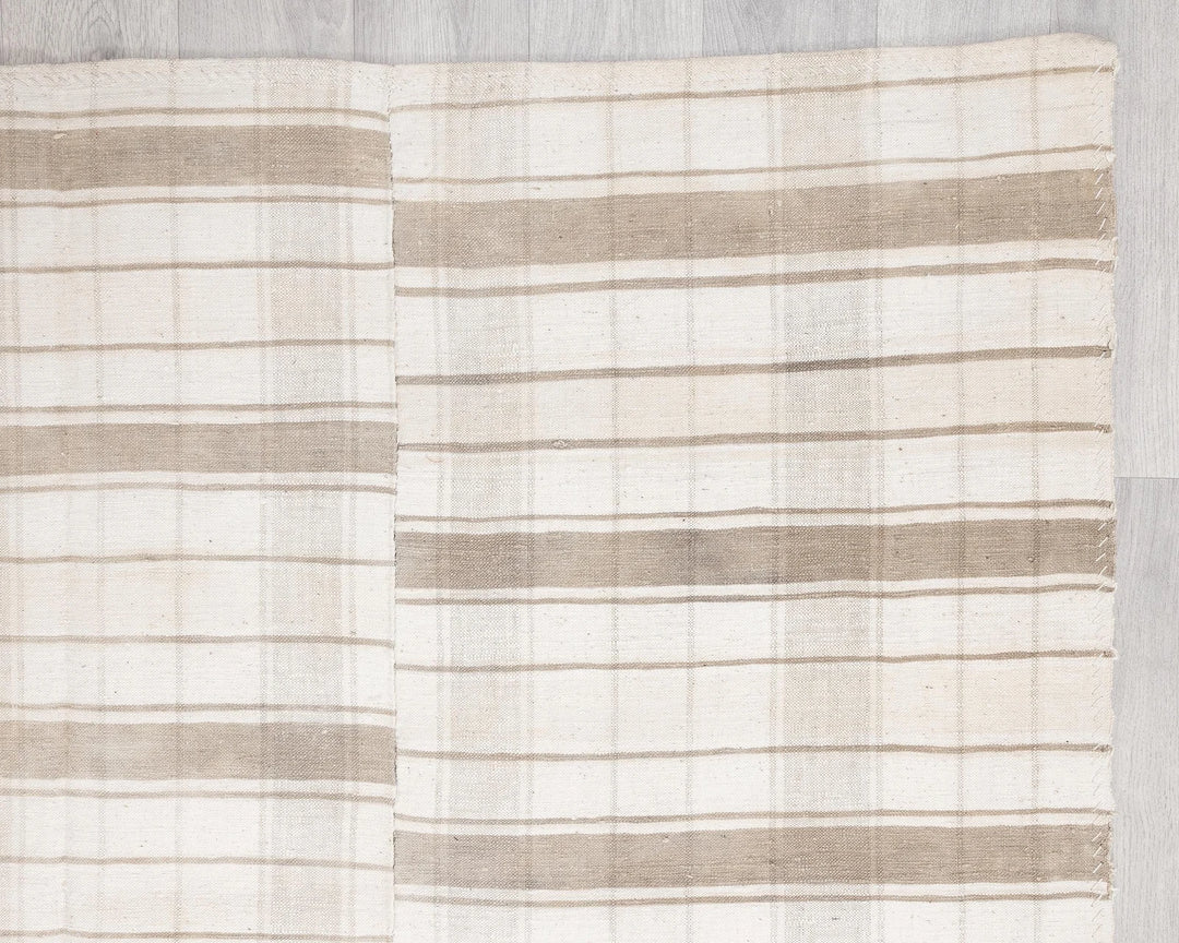 Beige Turkish Kilim Rug 5' 1" x 8' 6" Hand-Knotted | No. VR55935