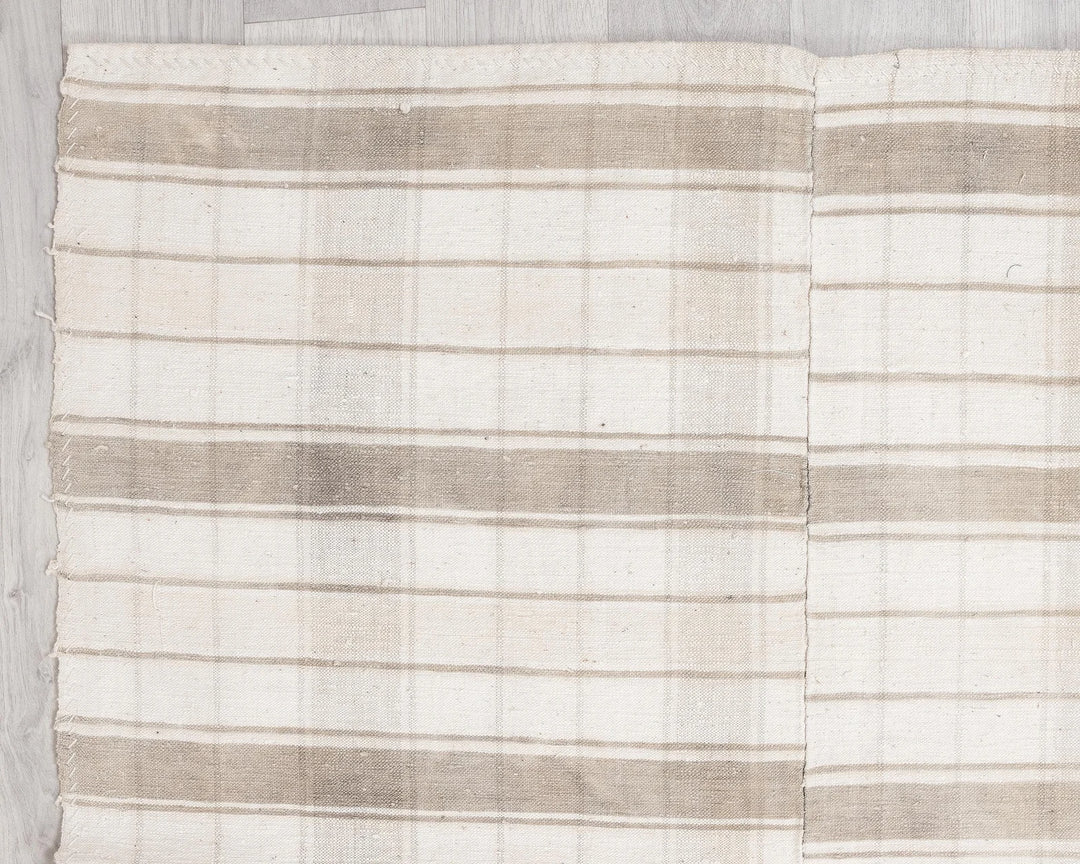 Beige Turkish Kilim Rug 5' 1" x 8' 6" Hand-Knotted | No. VR55935