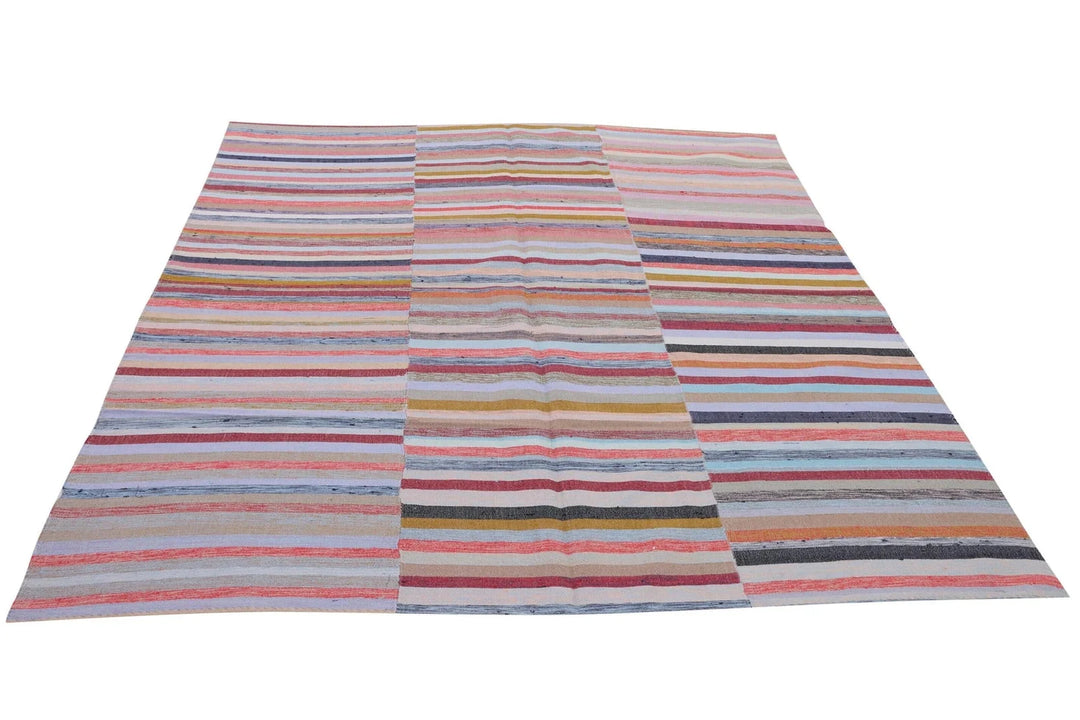 Multicolor Turkish Kilim Rug 6' 11" x 8' 2" Flat-Weave | No. VR56082