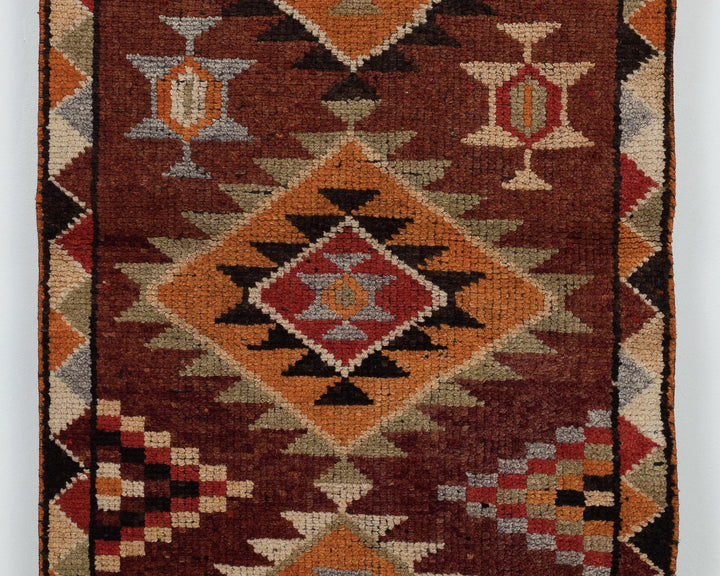 Multicolor Turkish Oushak Rug 13' 1" x 2' 11" Hand-Knotted | No. VR56120