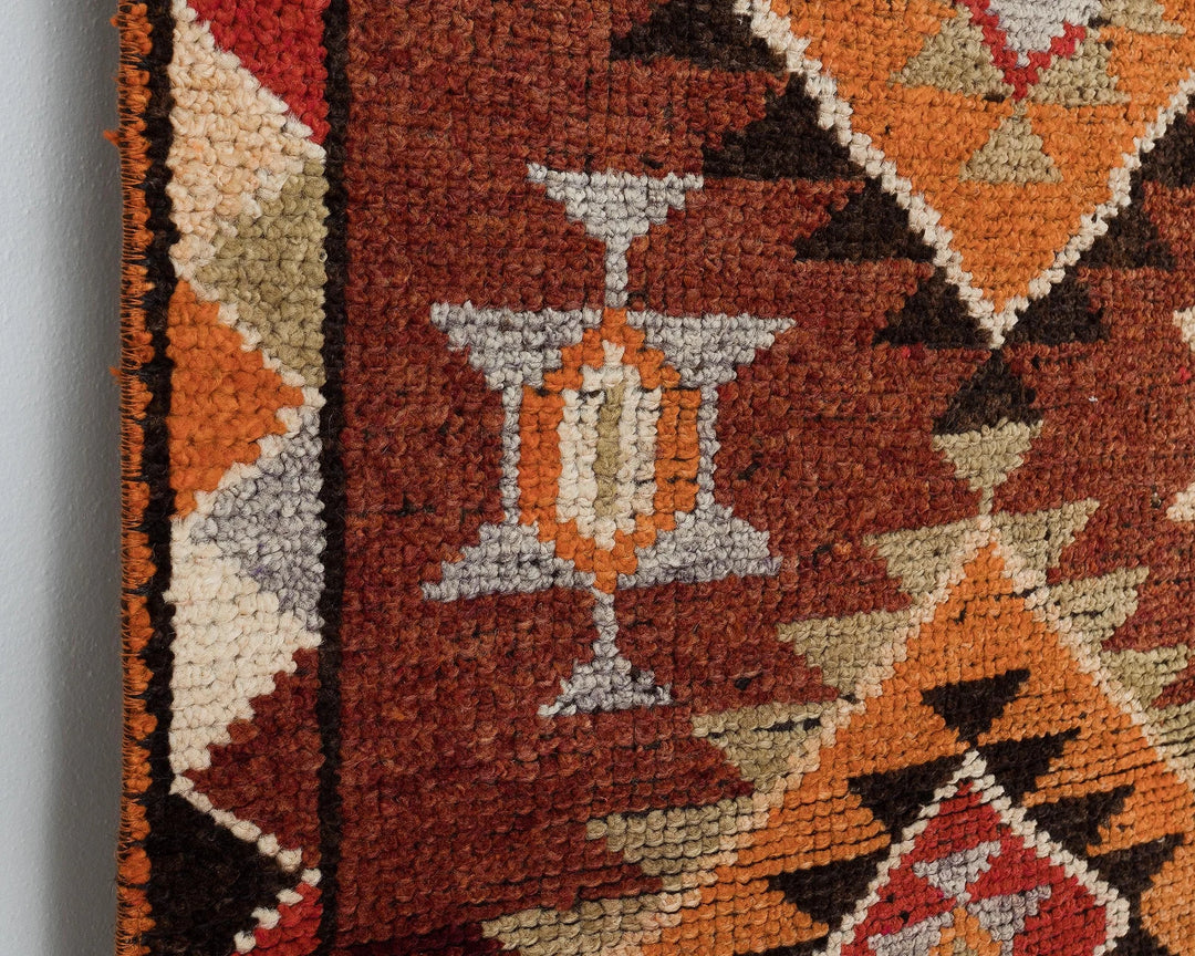 Multicolor Turkish Oushak Rug 13' 1" x 2' 11" Hand-Knotted | No. VR56120