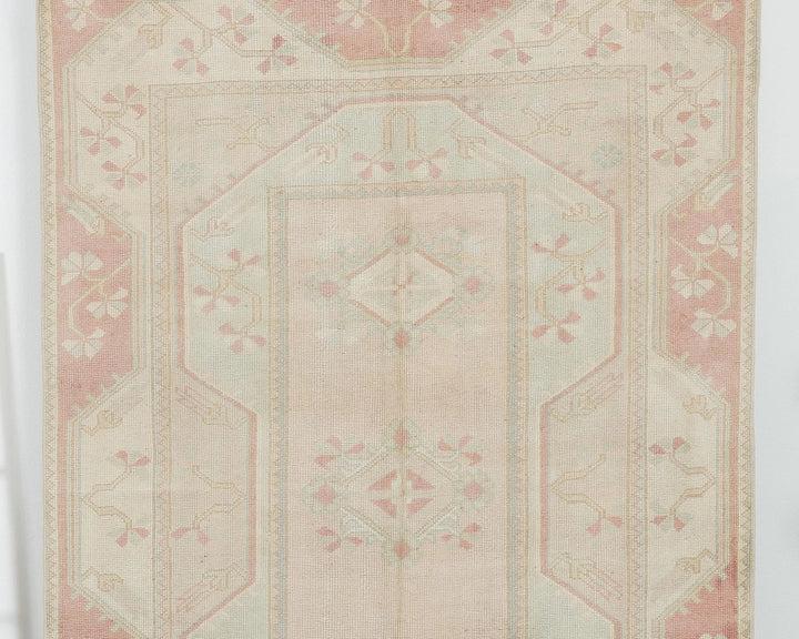 Beige Turkish Oushak Rug 7' 3" x 4' 3" Hand-Knotted | No. VR56282