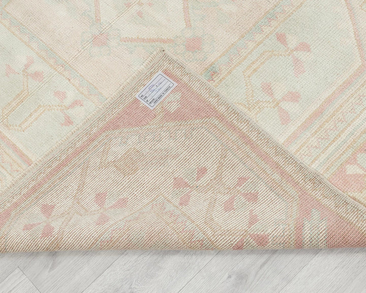 Beige Turkish Oushak Rug 7' 3" x 4' 3" Hand-Knotted | No. VR56282